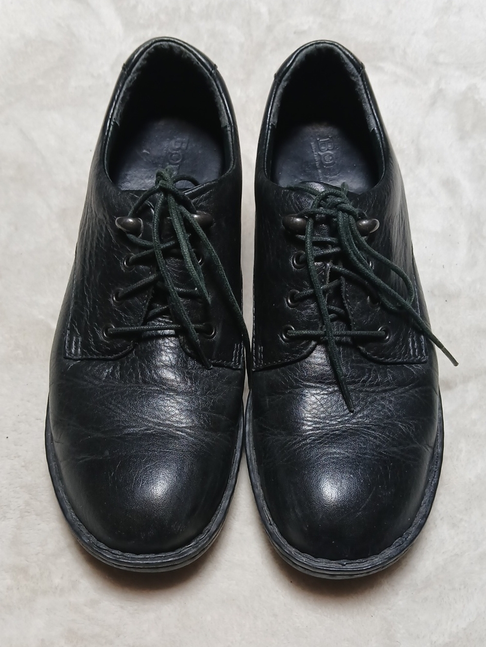 Born Black Leather Lace-Up Shoes Size 7.5 Womans